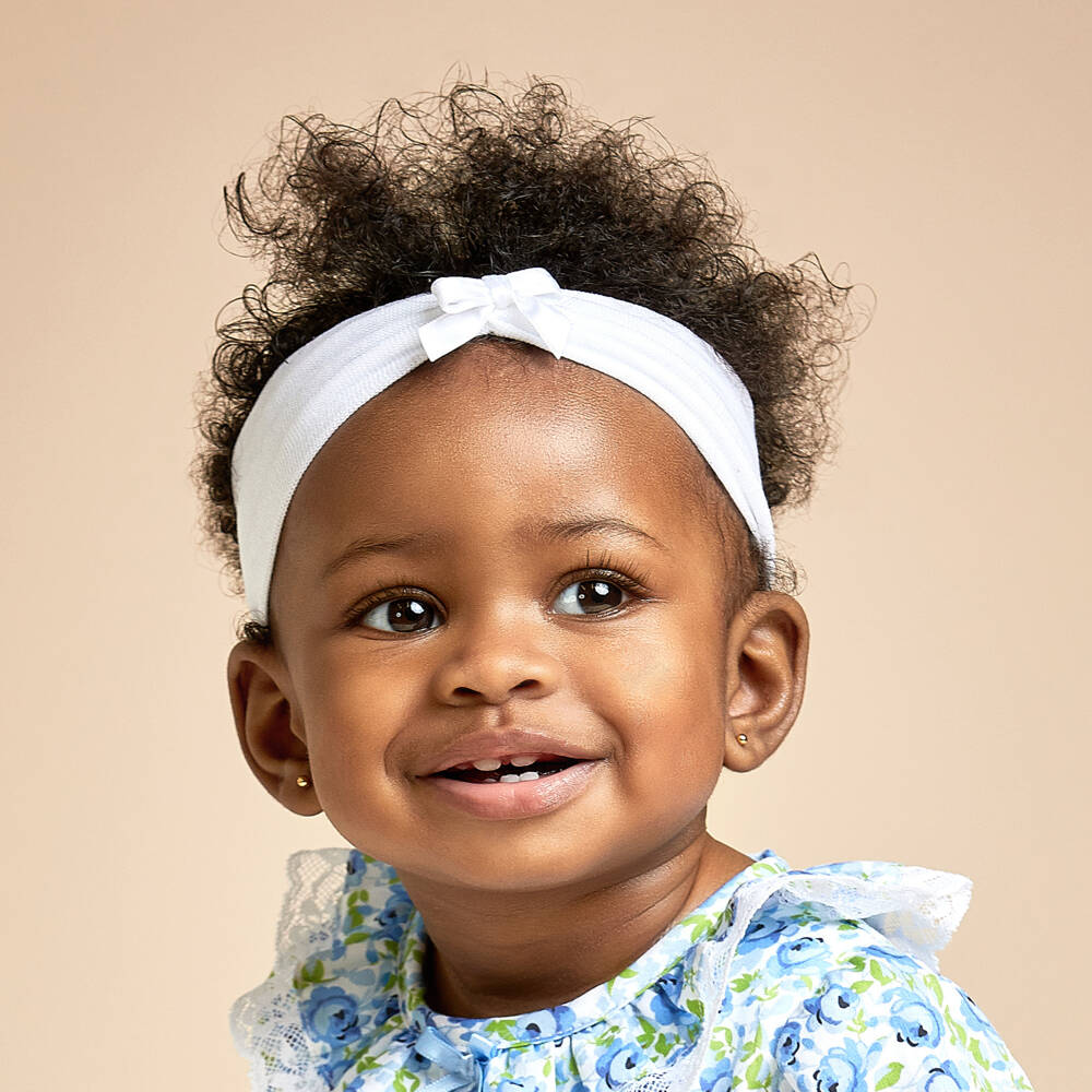 Story Loris-Белый подарочный комплект из повязки на голову и пинеток для девочек | Childrensalon Outlet