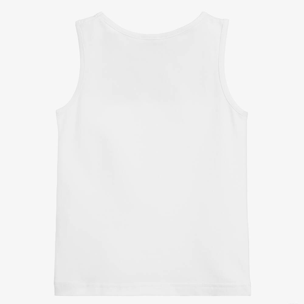 Story Loris Girls White Cotton Vest Top Childrensalon Outlet