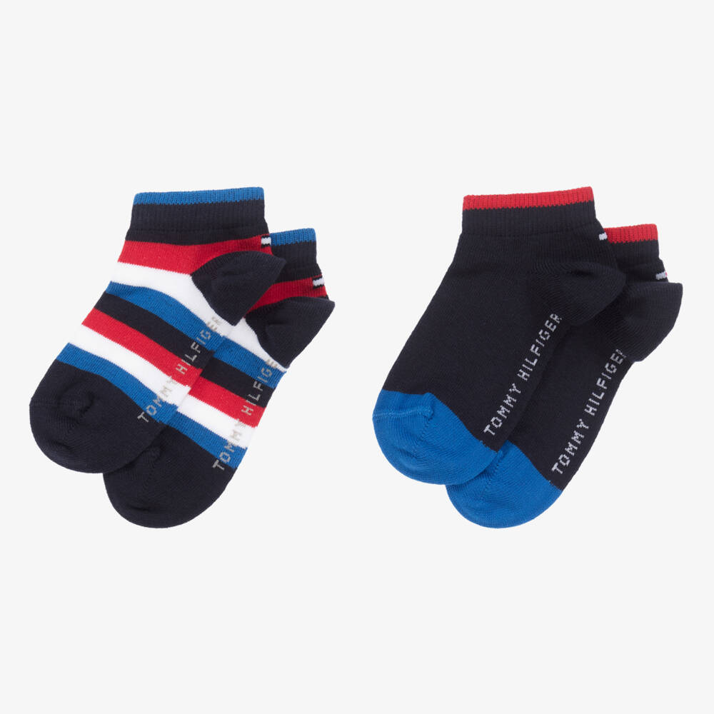 Tommy Hilfiger-Striped Cotton Ankle Socks (2 Pack) | Childrensalon Outlet