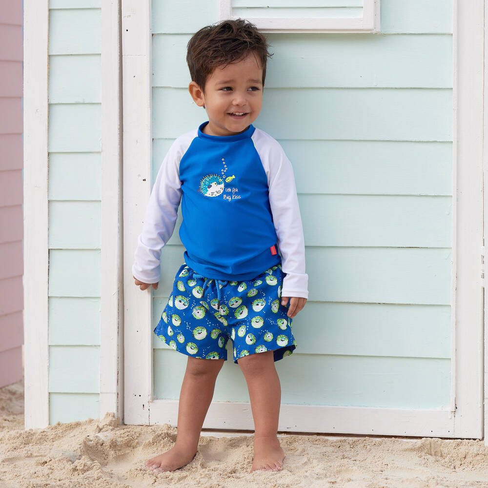 Sunuva Baby Boys Blue Puffer Fish Swim Shorts Childrensalon Outlet