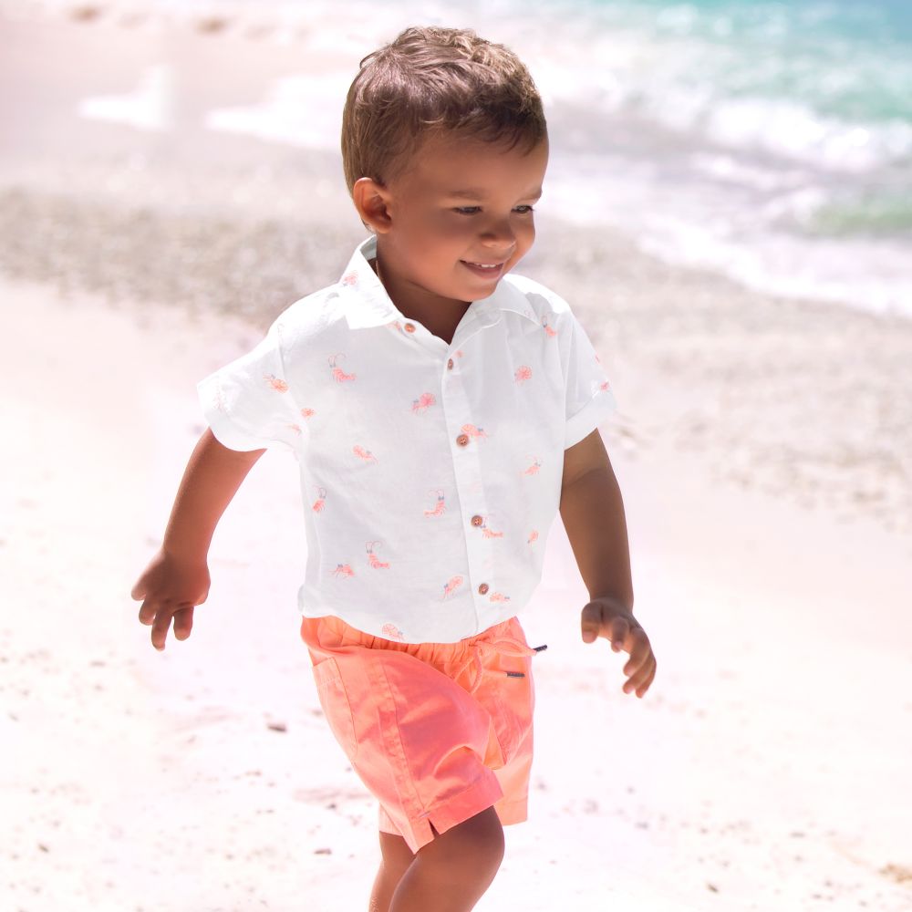 Sunuva Baby Boys White Cotton Shirt Childrensalon Outlet