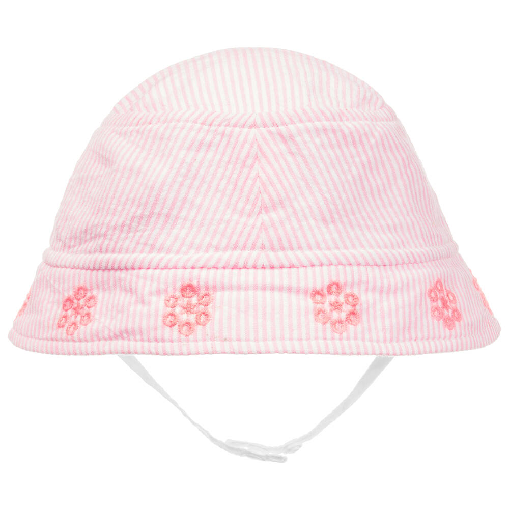 Sunuva - قبعة للشمس قطن لون زهري للمولودات  | Childrensalon