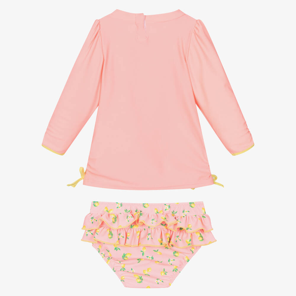 Sunuva-Baby Girls Pink & Yellow Lemon Tankini | Childrensalon Outlet