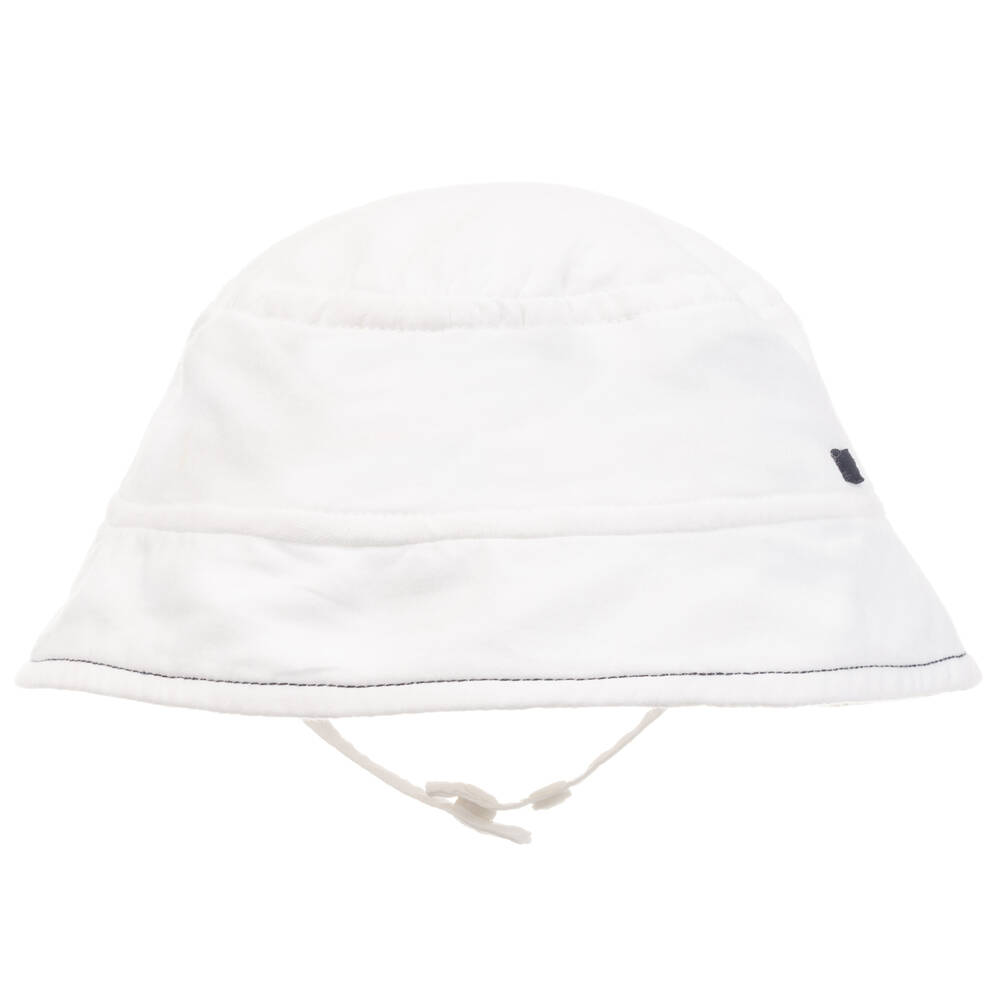 Sunuva - Baby White Cotton Sun Hat | Childrensalon