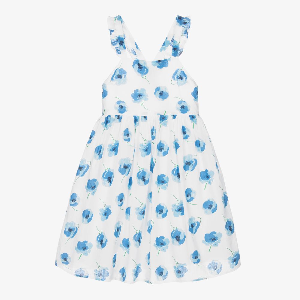 Sunuva - Blue Floral Pinafore Dress | Childrensalon