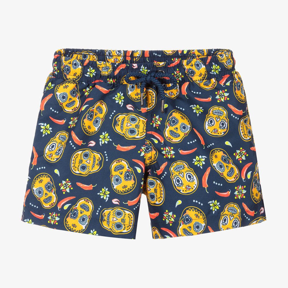 Sunuva - Blue Skull Swim Shorts | Childrensalon