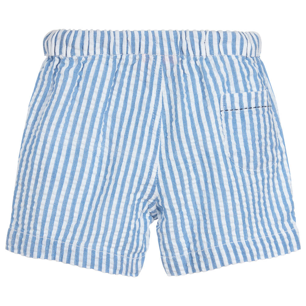 Sunuva - Blue Striped Cotton Shorts | Childrensalon Outlet