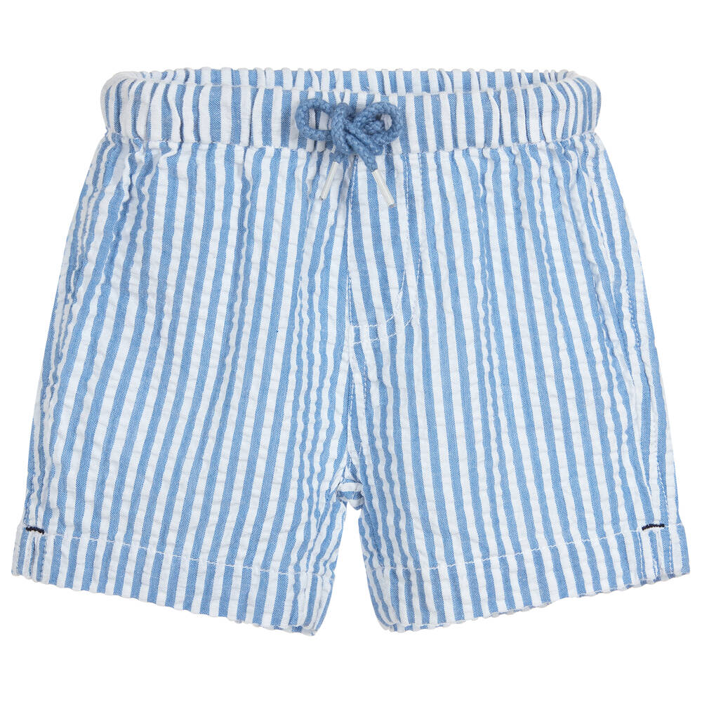 Sunuva - Blue Striped Cotton Shorts | Childrensalon
