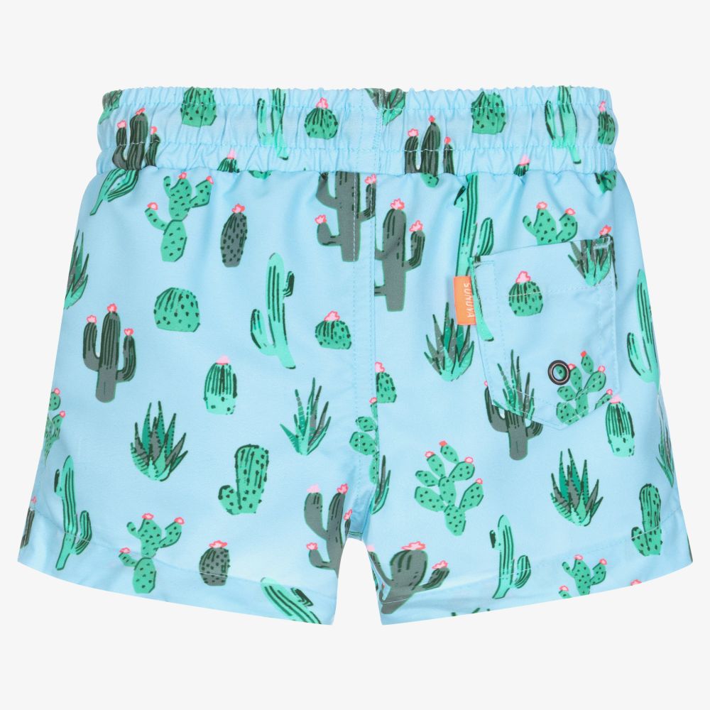 Sunuva Boys Blue Cactus Swim Shorts Childrensalon Outlet