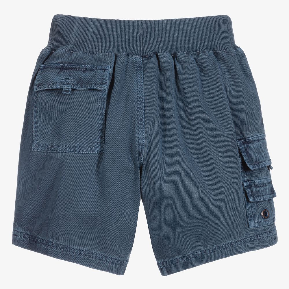 Sunuva-Boys Blue Cotton Cargo Shorts | Childrensalon Outlet