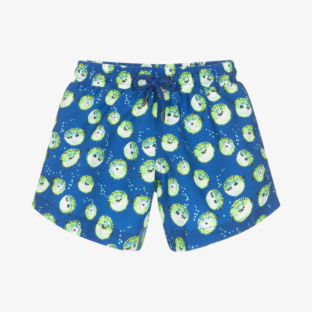 Sunuva - Boys Blue Puffer Fish Swim Shorts | Childrensalon