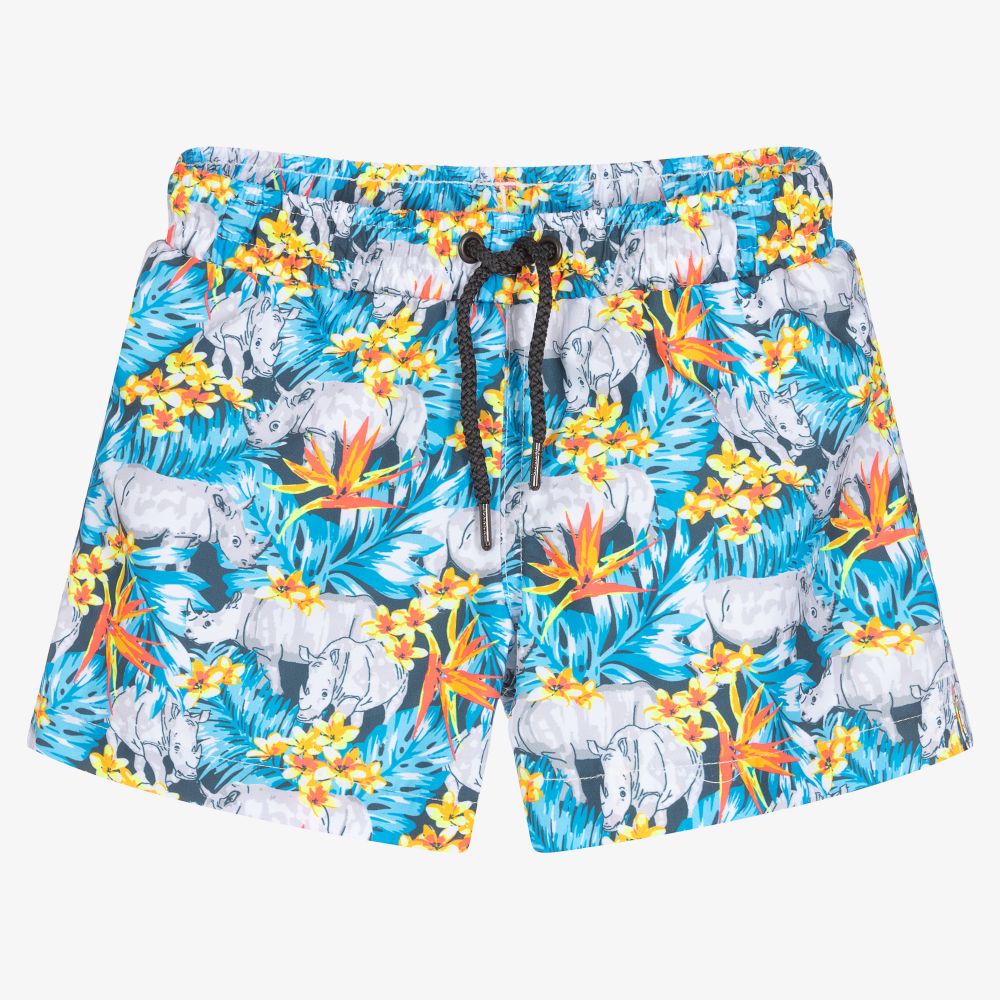 Sunuva-Boys Blue Rhino Swim Shorts | Childrensalon Outlet