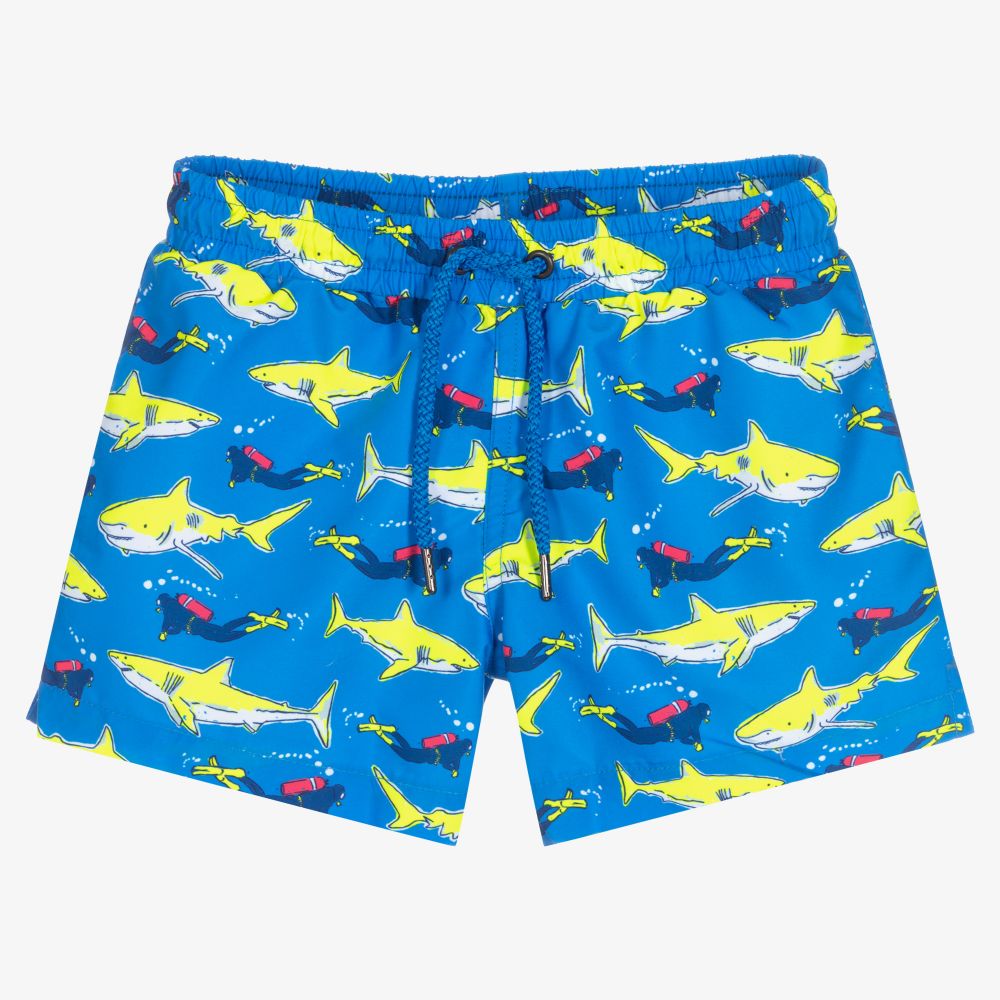 Sunuva - Boys Blue Shark Swim Shorts | Childrensalon