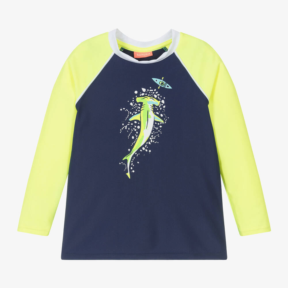Sunuva-Boys Blue Shark Swim Top | Childrensalon Outlet