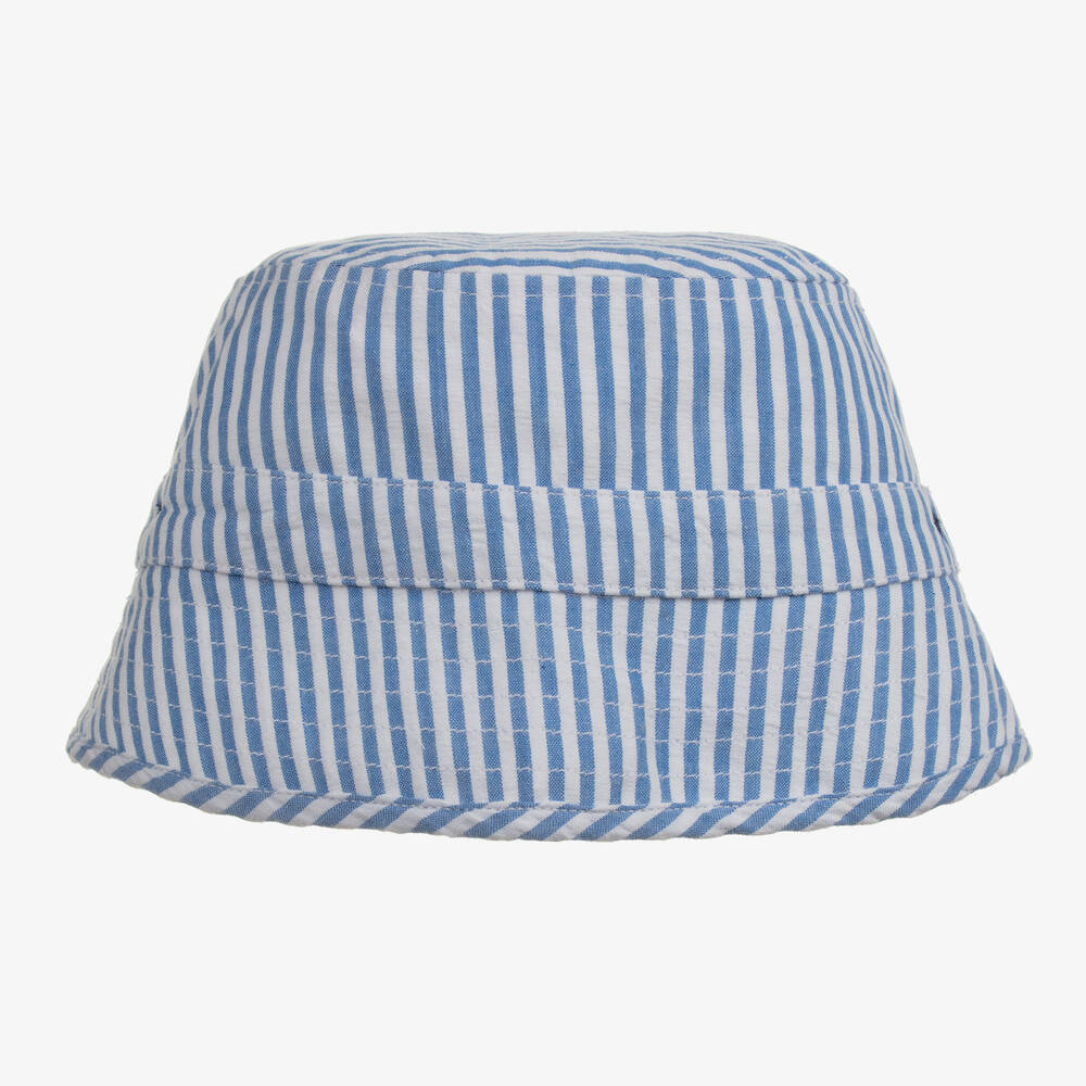 Sunuva Boys Blue Stripe Cotton Sun Hat Childrensalon Outlet
