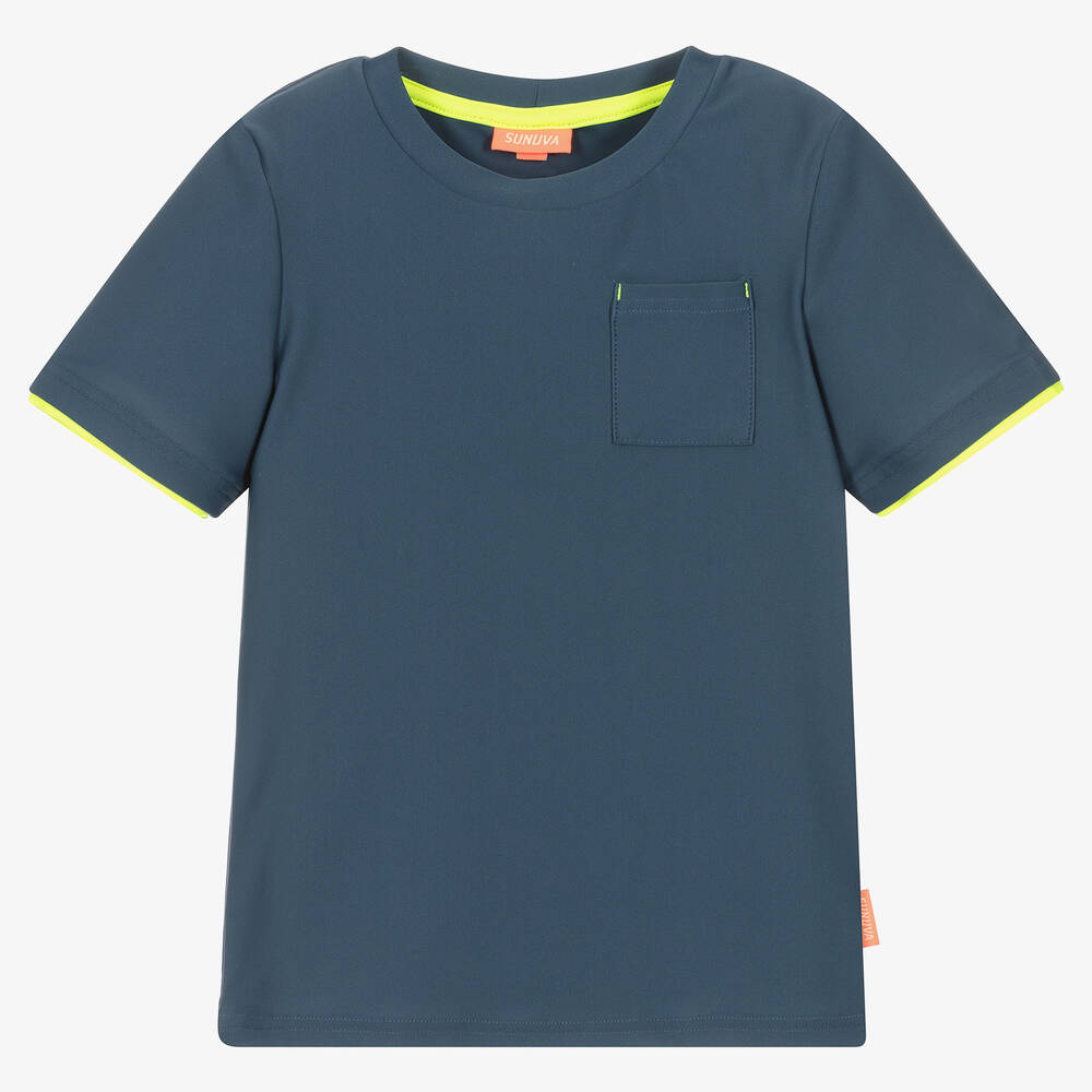 Sunuva - Boys Blue & Yellow Swim Top (UPF 50+) | Childrensalon Outlet