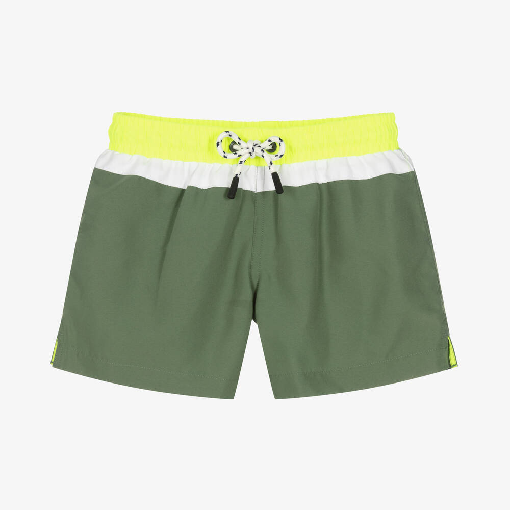 Sunuva - Boys Green Colour Block Swim Shorts | Childrensalon