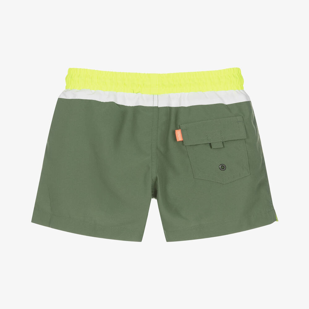 Sunuva-Boys Green Colour Block Swim Shorts | Childrensalon Outlet