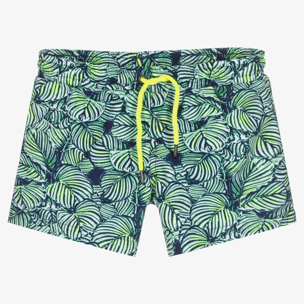 Sunuva - Boys Green Jungle Swim Shorts | Childrensalon Outlet