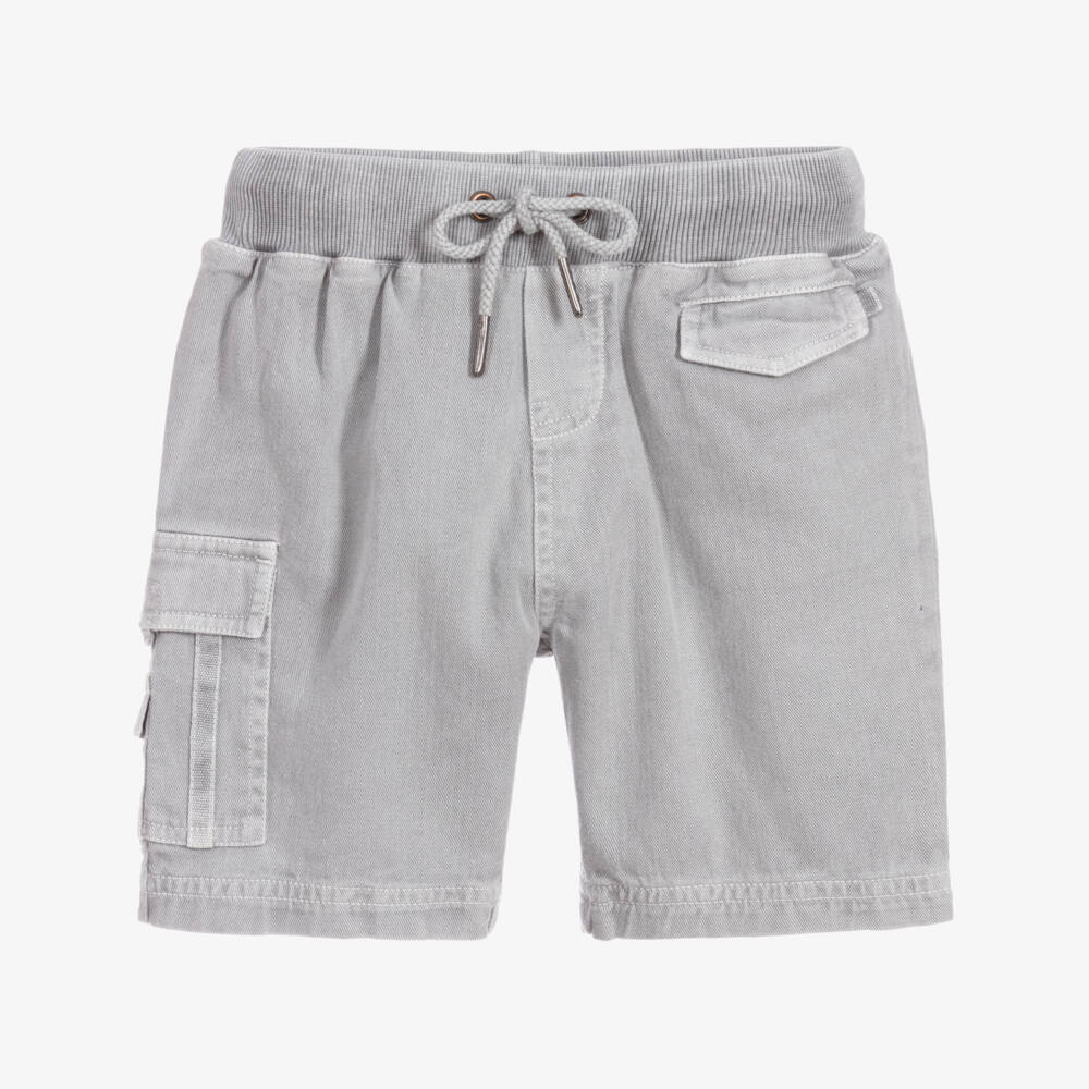 Sunuva-Boys Grey Cotton Cargo Shorts | Childrensalon Outlet