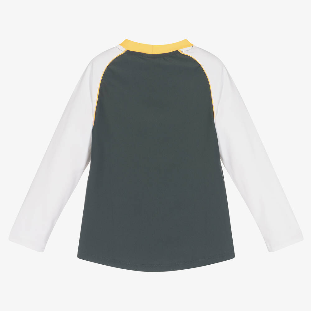 Sunuva-Boys Grey & White Swim Top (UPF 50+) | Childrensalon Outlet