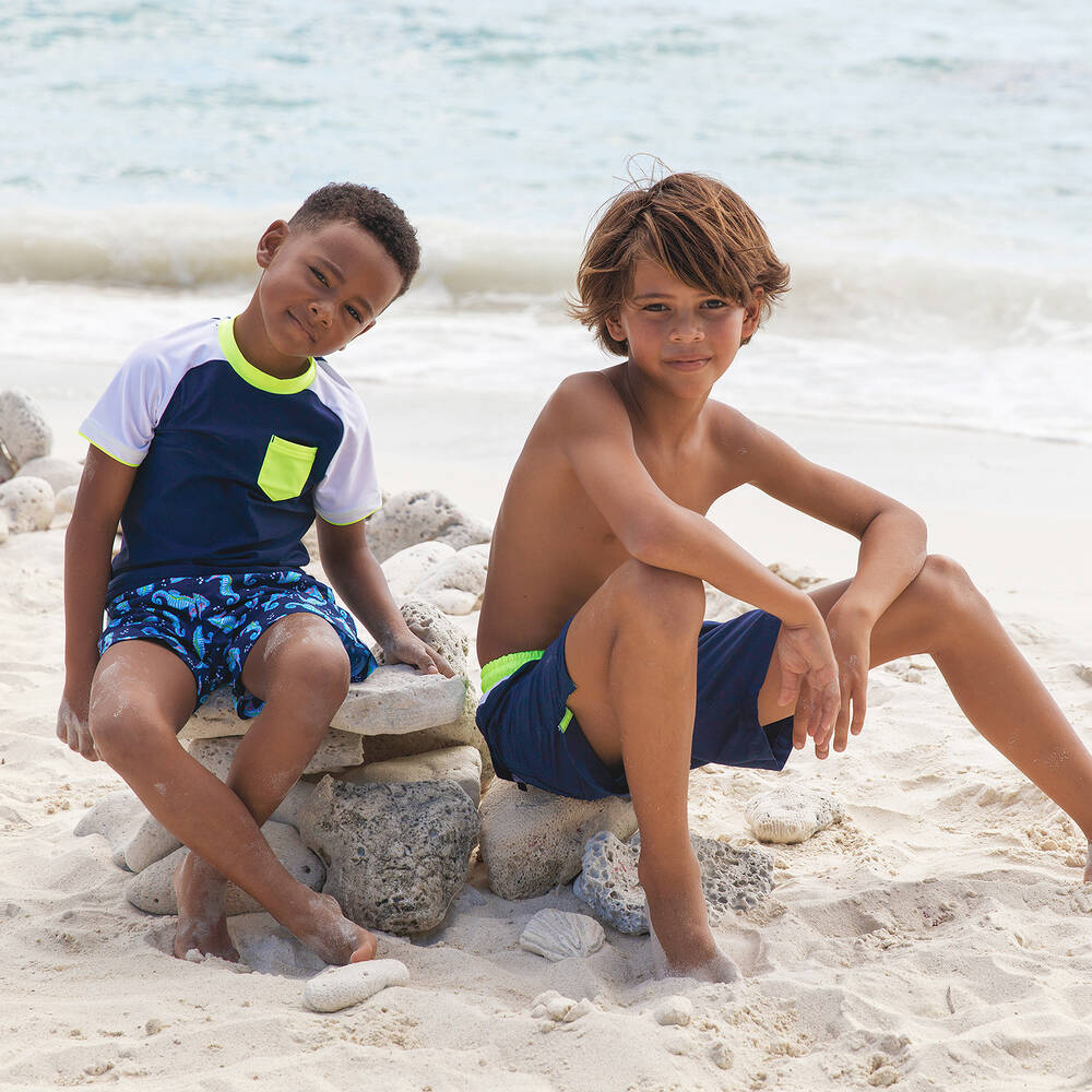 Sunuva-Boys Navy Blue Swim Shorts | Childrensalon Outlet