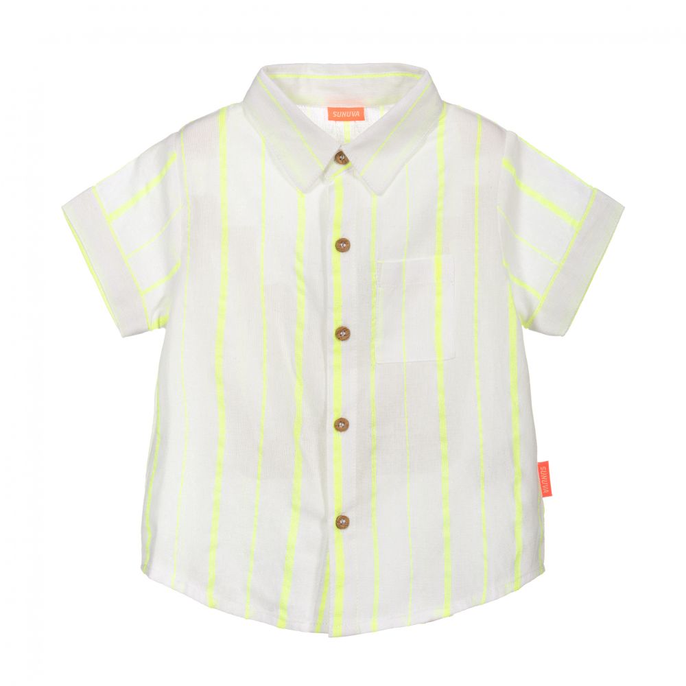 Sunuva - Boys Neon Yellow Striped Shirt | Childrensalon