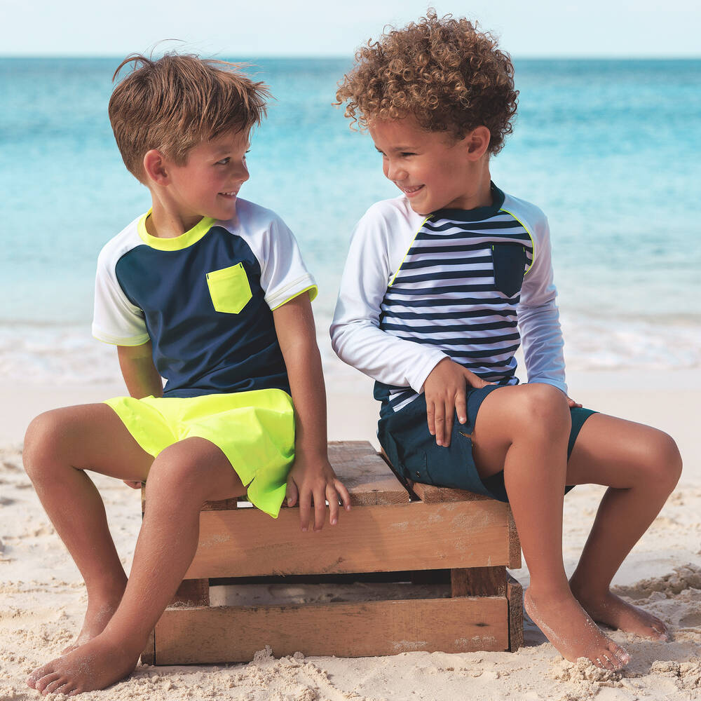 Sunuva-Boys Neon Yellow Swim Shorts | Childrensalon Outlet