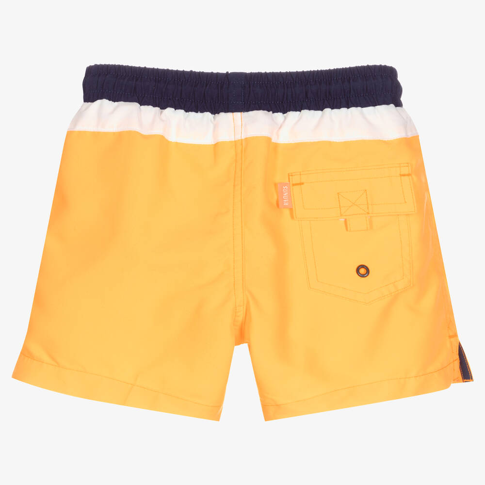 Sunuva-Boys Orange Colour Block Swim Shorts | Childrensalon Outlet