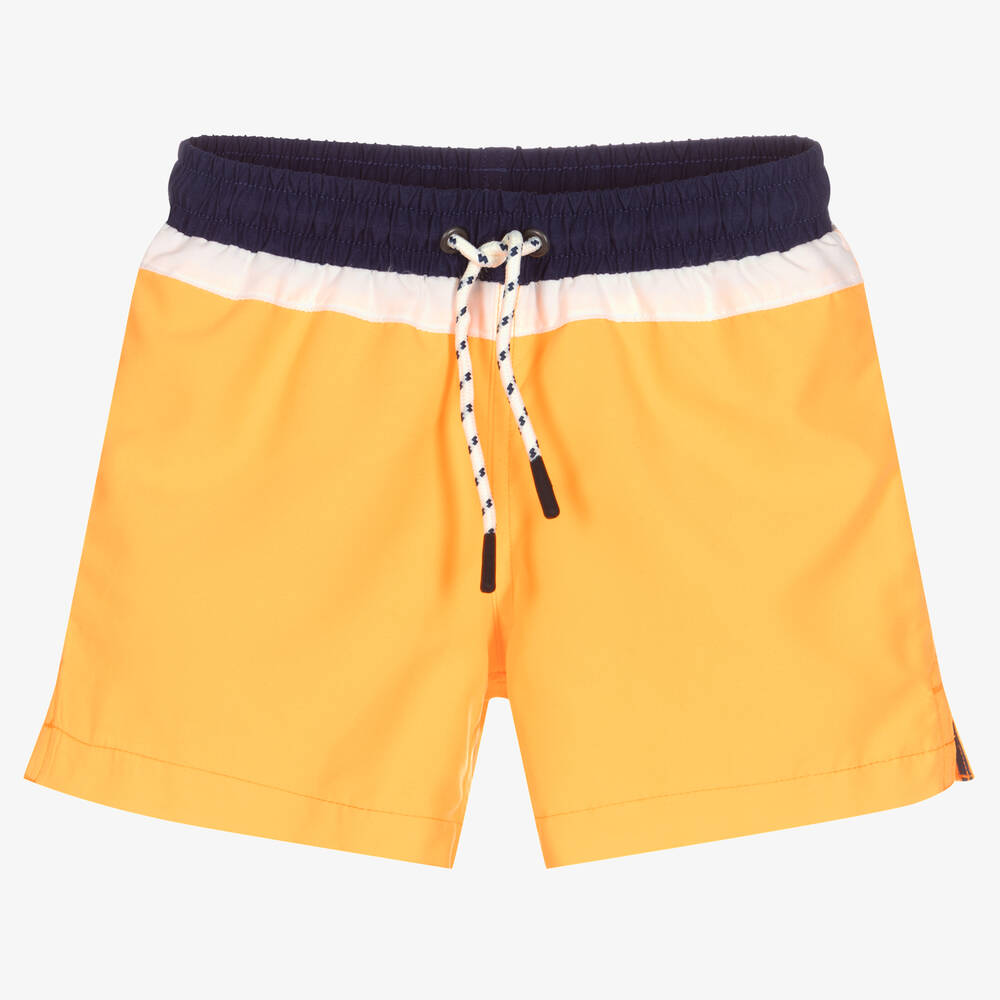 Sunuva-Boys Orange Colour Block Swim Shorts | Childrensalon Outlet