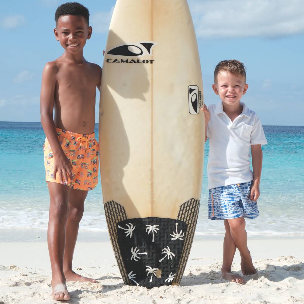 Sunuva Boys Orange Surf Board Swim Shorts Childrensalon Outlet