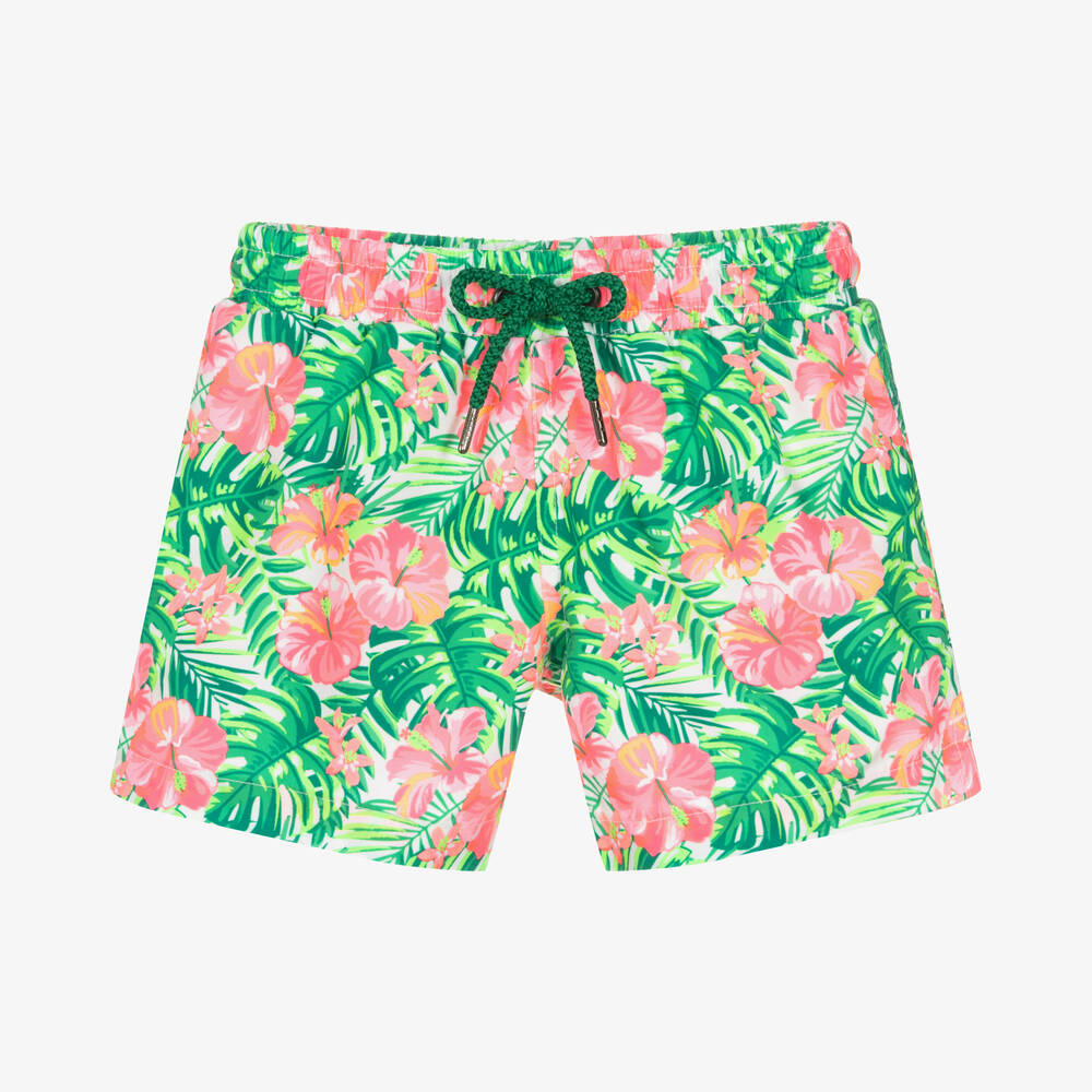 Sunuva - Geblümte Badeshorts in Rosa & Grün | Childrensalon