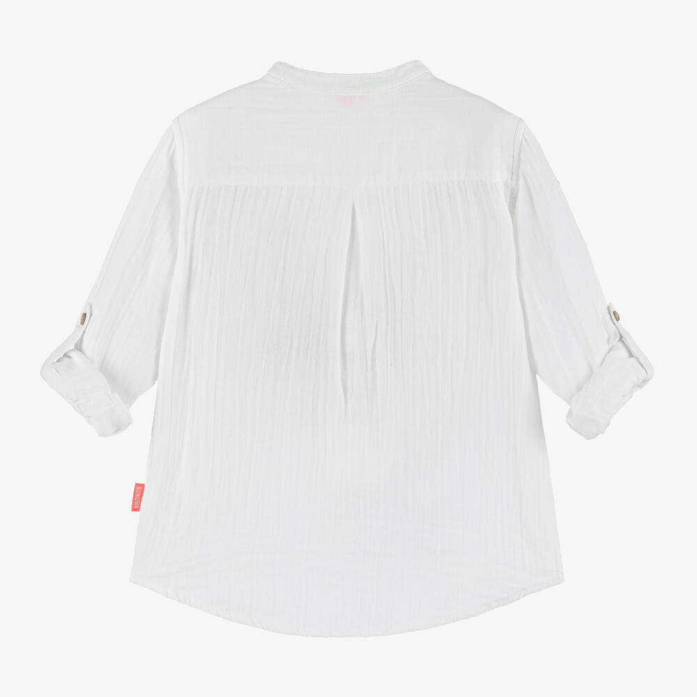 Sunuva-Boys White Collarless Cotton Shirt | Childrensalon Outlet