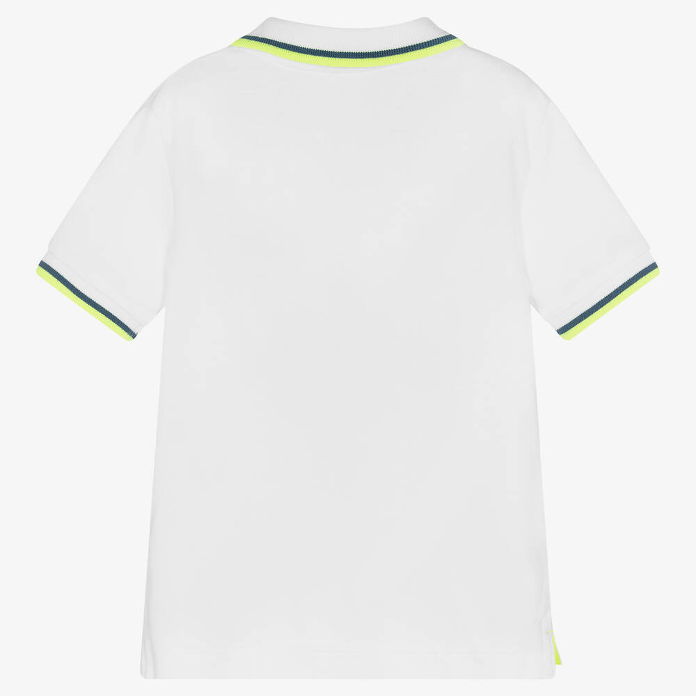 Sunuva-Boys White Cotton Piqué Polo Shirt  | Childrensalon Outlet