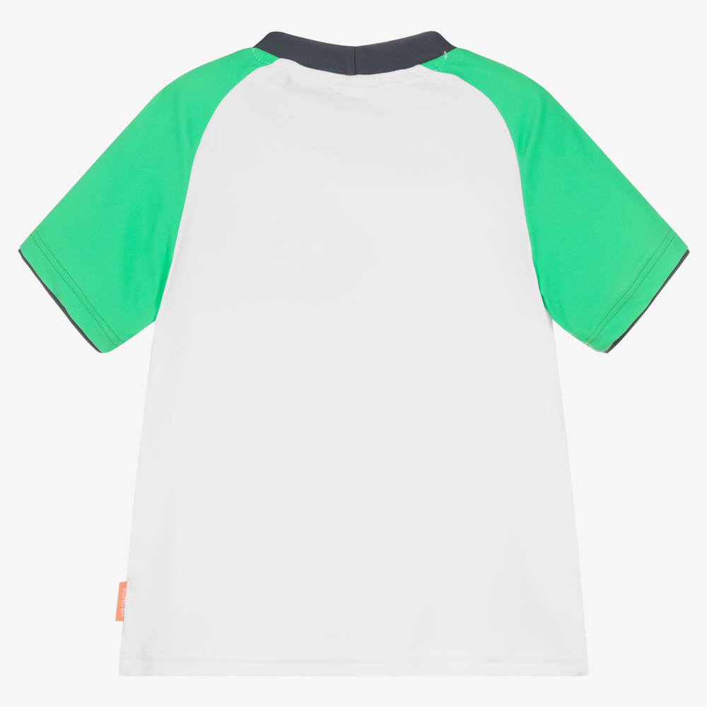 Sunuva-Boys White & Green Swim Top | Childrensalon Outlet