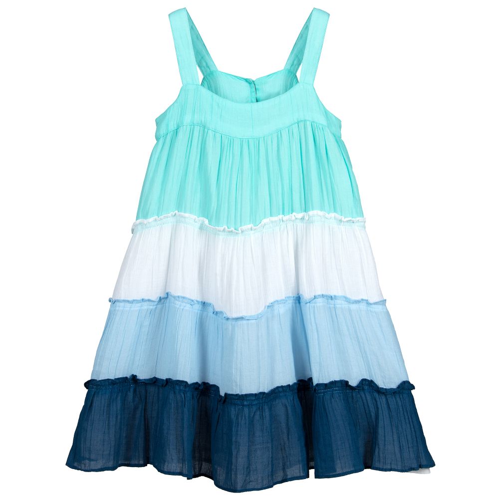 Sunuva - Girls Blue Cheesecloth Dress | Childrensalon