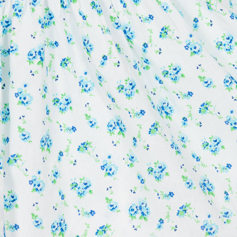 Sunuva-Голубое хлопковое платье в цветочек с запахом спереди | Childrensalon Outlet