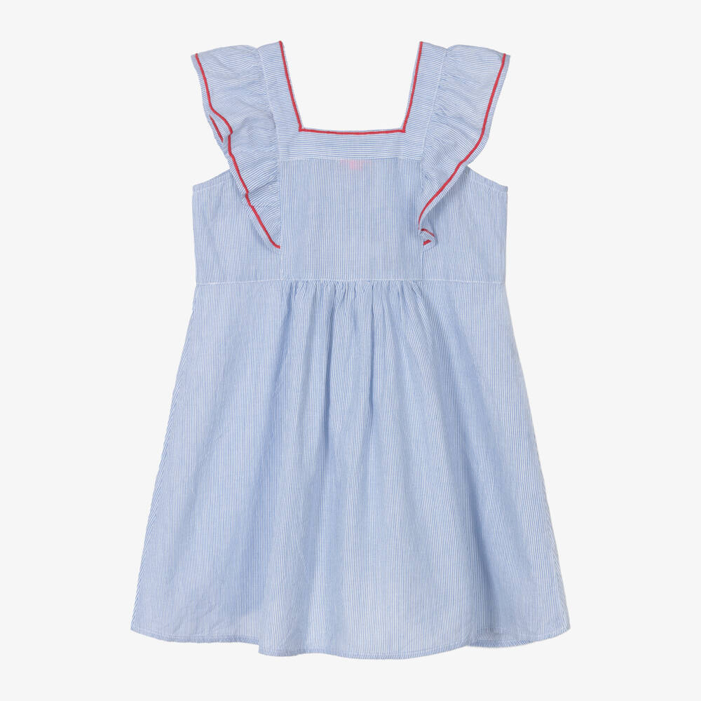 Sunuva-Girls Blue Stripe Cotton Dress | Childrensalon Outlet