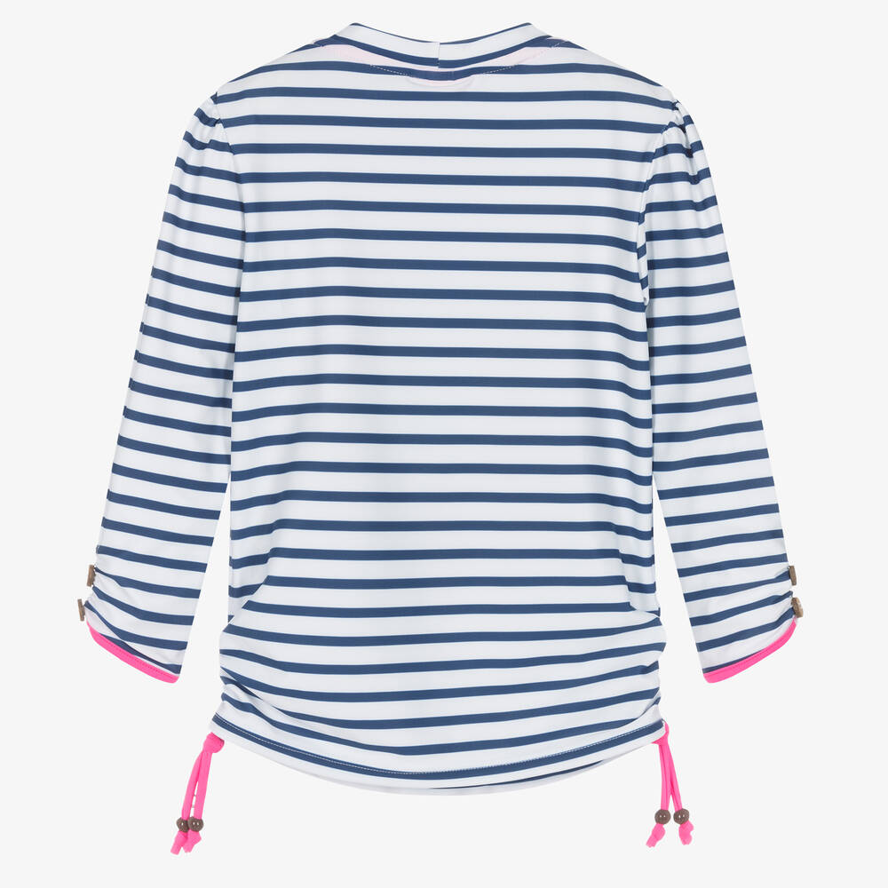 Sunuva-توب سباحة مقلم لون أزرق وأبيض للبنات | Childrensalon Outlet