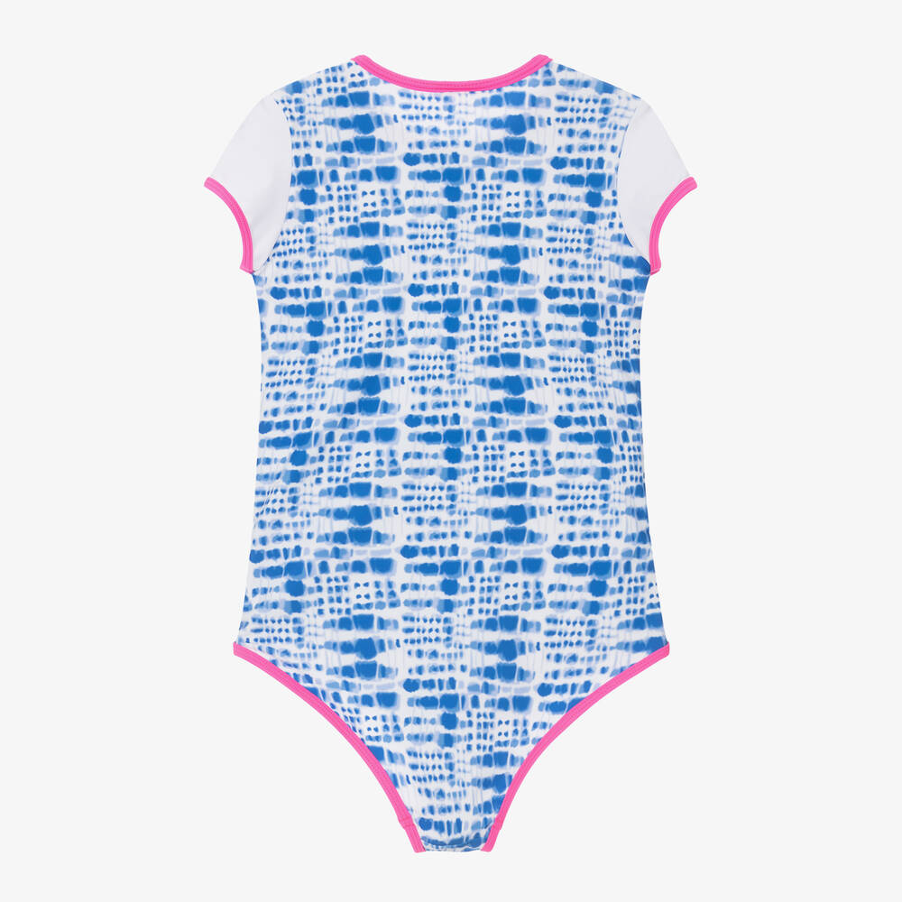 Sunuva-Girls Blue Tie-Dye Zip-Up Swimsuit | Childrensalon Outlet