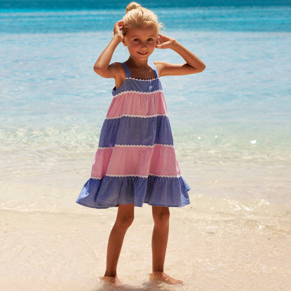 Sunuva-Girls Gingham Pink & Blue Dress | Childrensalon Outlet