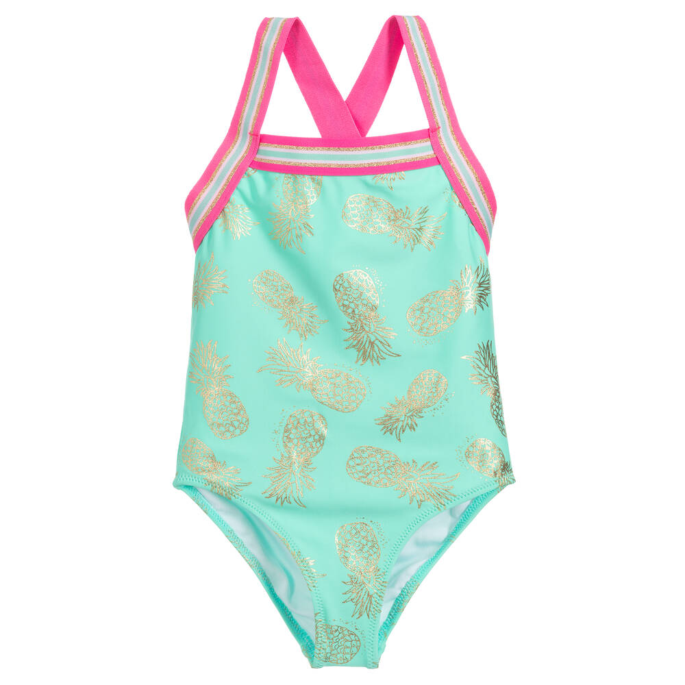 Sunuva - Girls Green Swimsuit (UPF50+) | Childrensalon