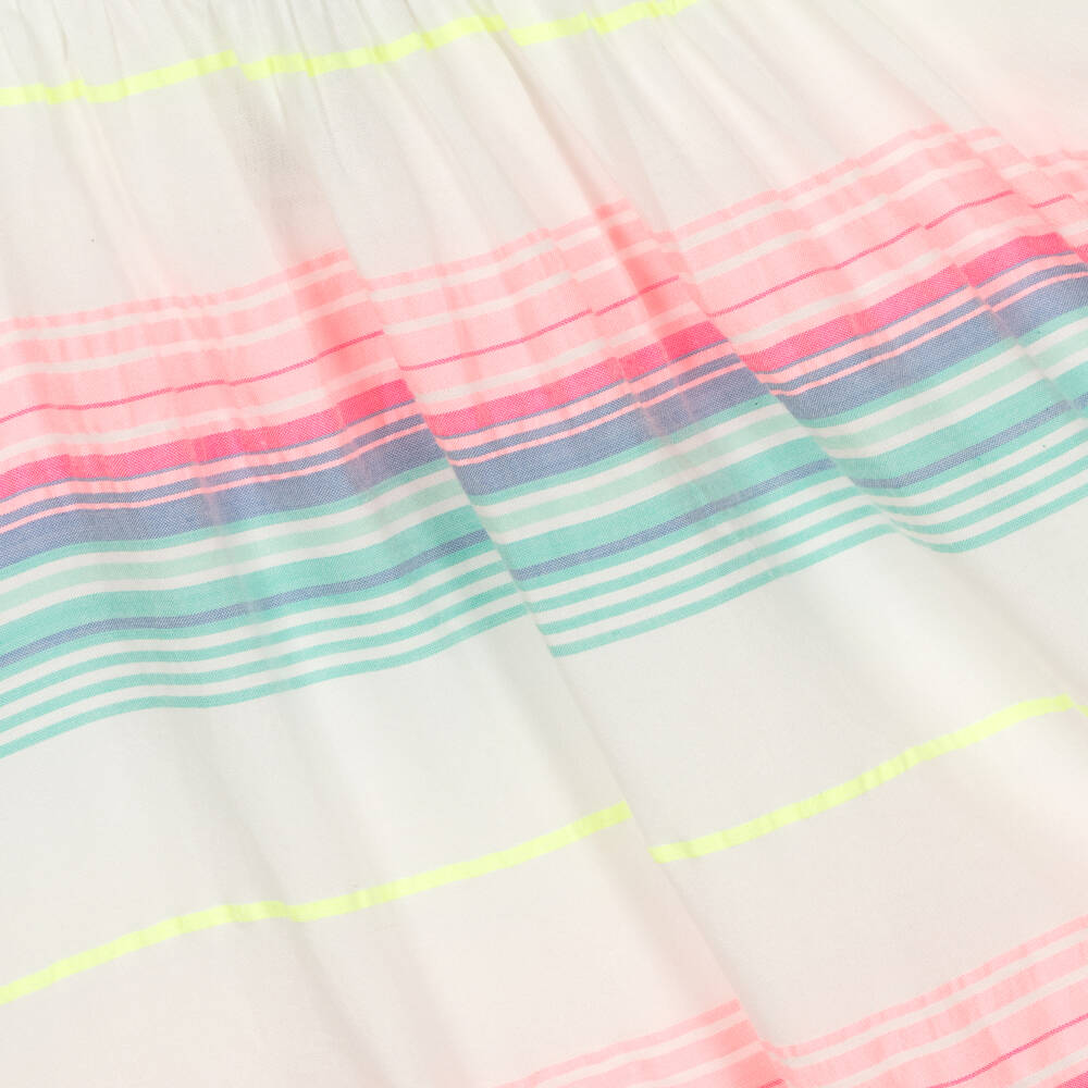 Sunuva-فستان مزيج قطن مقلم لون أبيض وزهري | Childrensalon Outlet