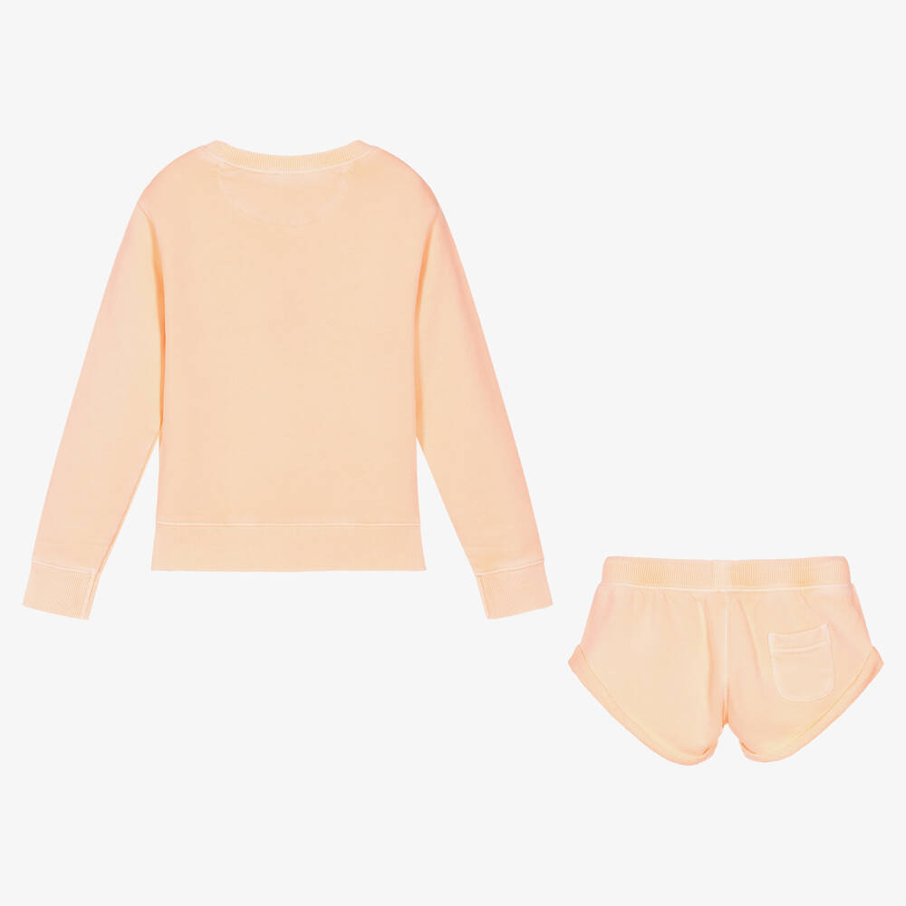 Sunuva-Girls Orange Cotton Shorts Set  | Childrensalon Outlet