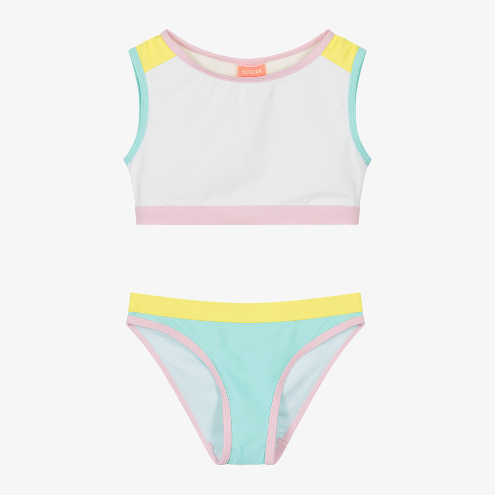 Sunuva-Girls Pastel Blue Colourblock Bikini | Childrensalon Outlet