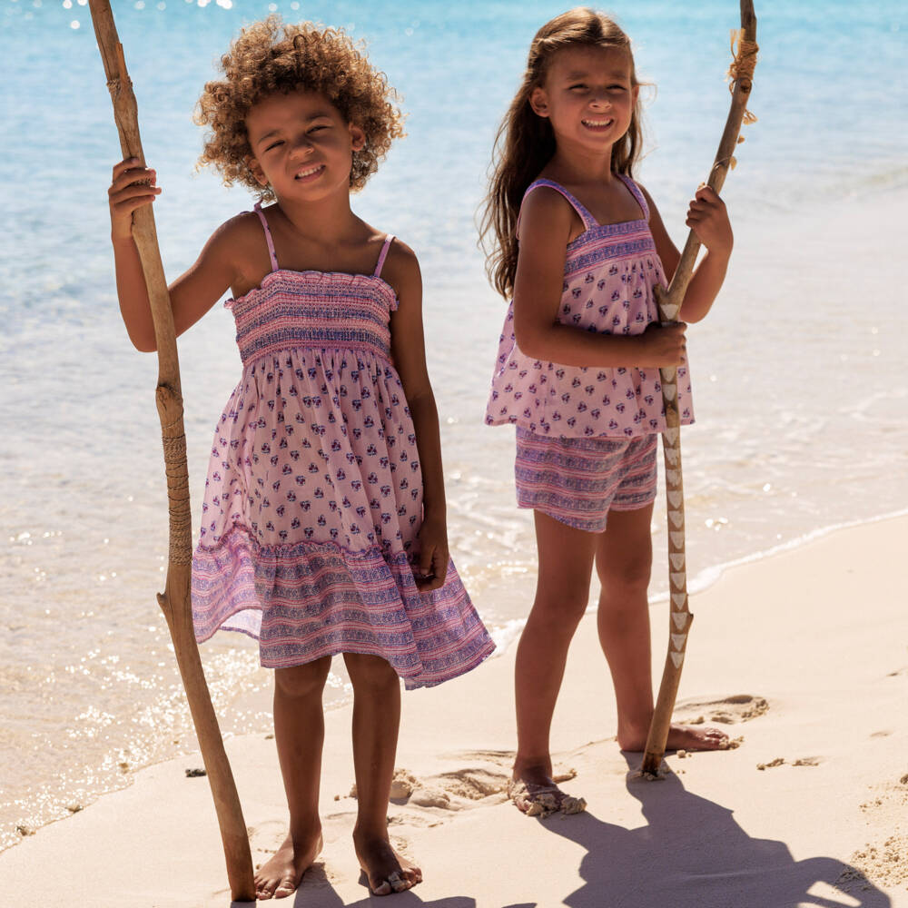 Sunuva-Girls Pink & Blue Cotton Dress | Childrensalon Outlet