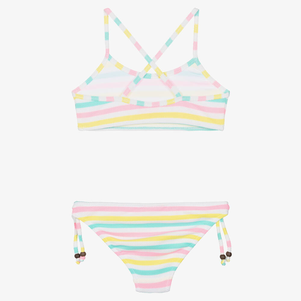 Sunuva-Girls Pink & Blue Striped Bikini (UPF50+) | Childrensalon Outlet