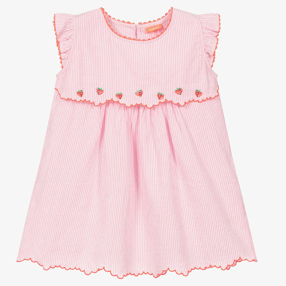 Sunuva - Girls Pink Cotton Beach Dress | Childrensalon