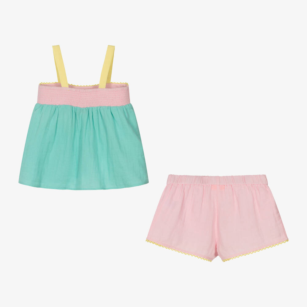 Sunuva-Girls Pink & Green Colourblock Set | Childrensalon Outlet
