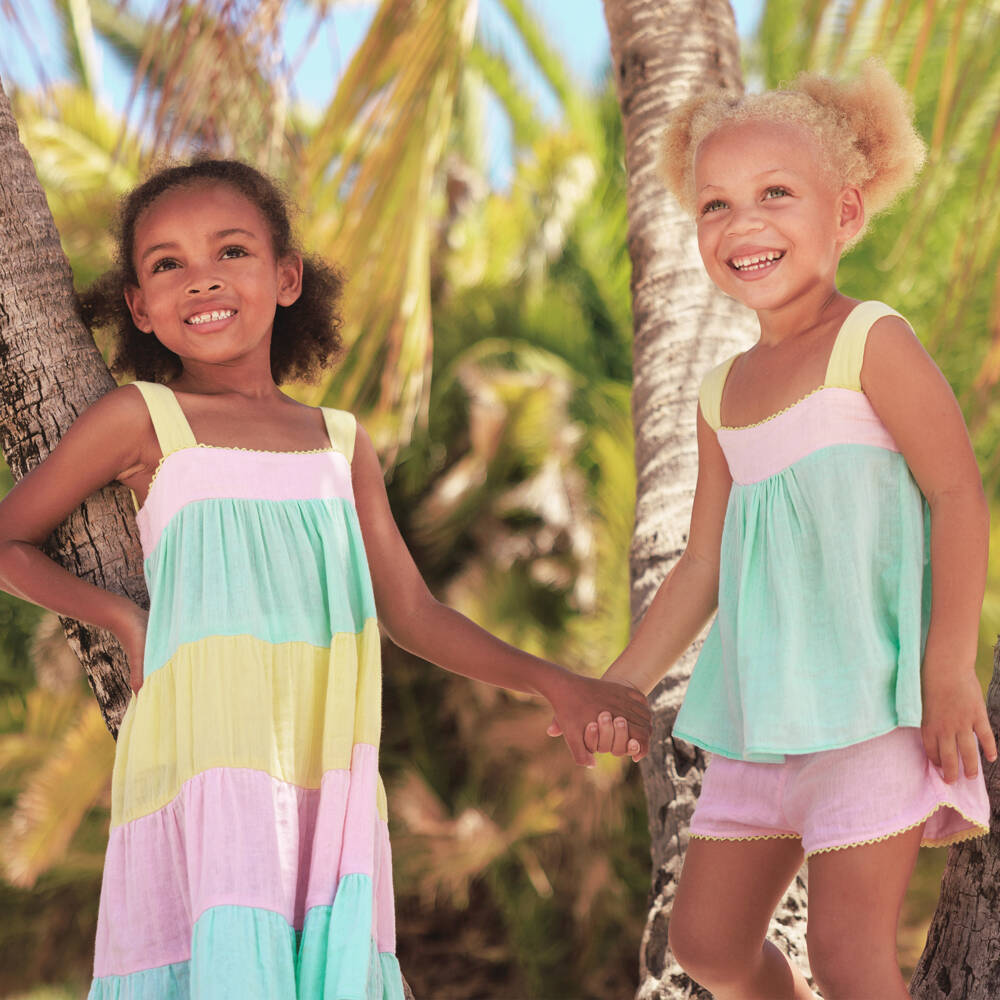 Sunuva-Girls Pink & Green Colourblock Set | Childrensalon Outlet